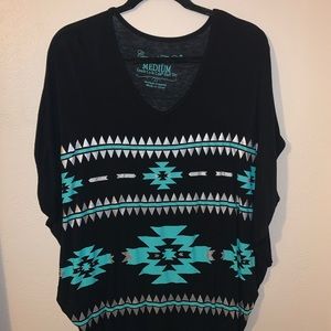 Cute Turquoise Western Top